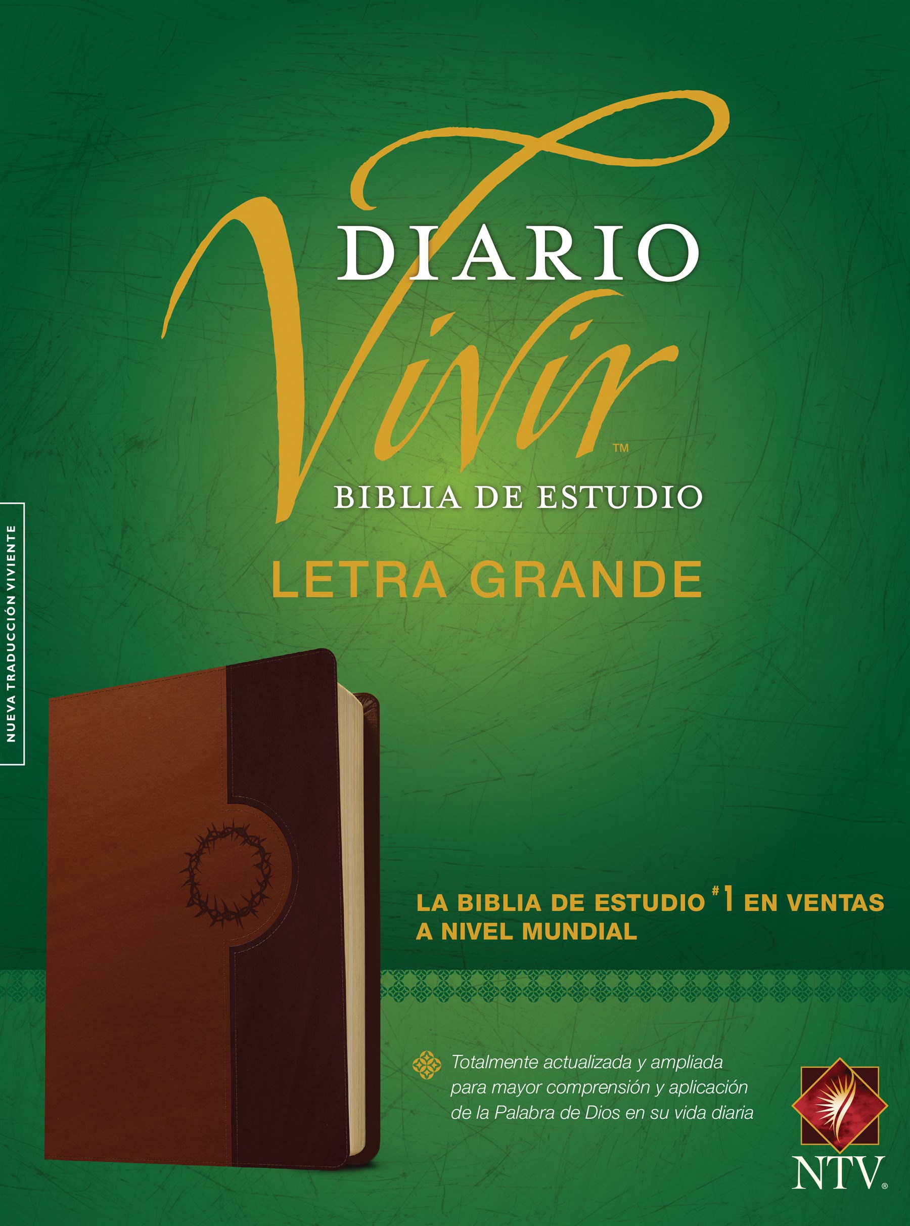 Biblia de estudio del diario vivir NTV, letra grande (Letra Roja, SentiPiel, Café/Café claro, Índice)