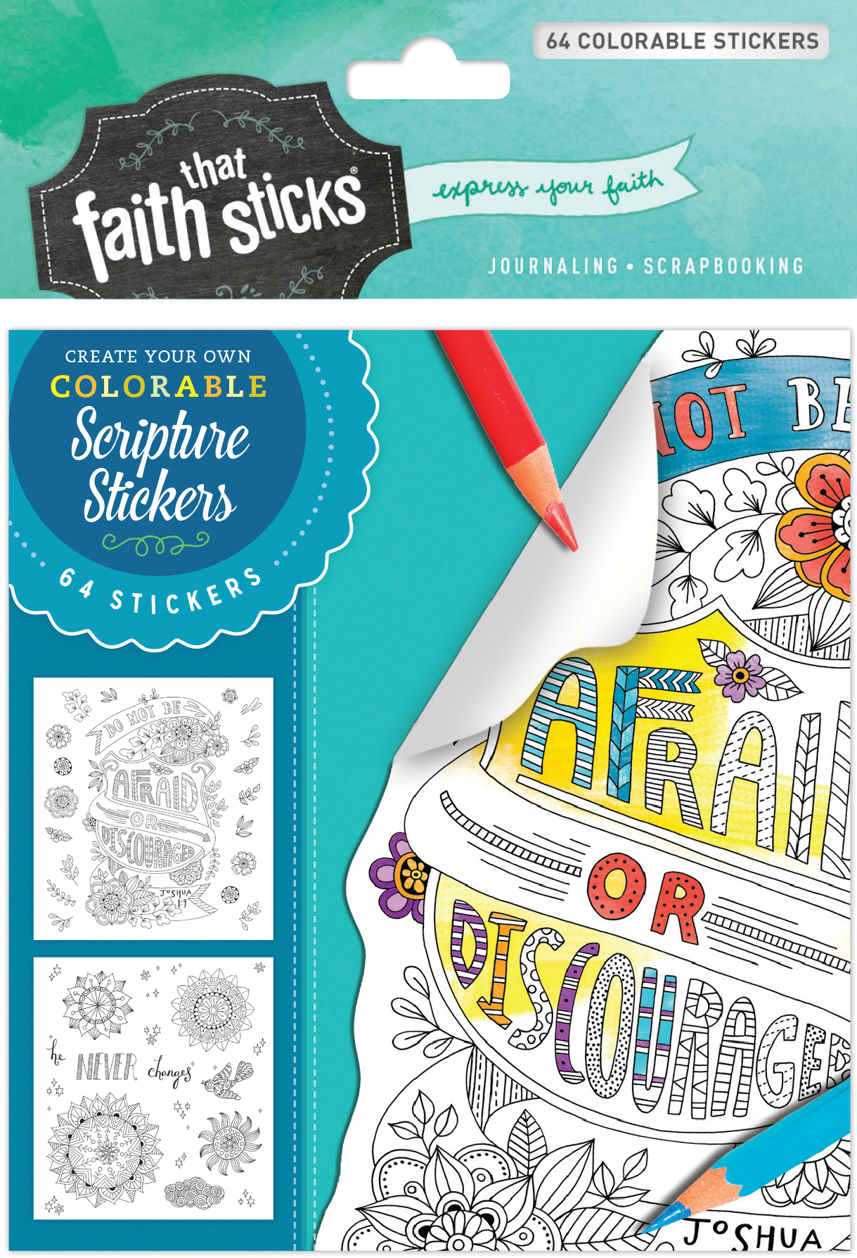 Joshua 1:9 Colorable Stickers