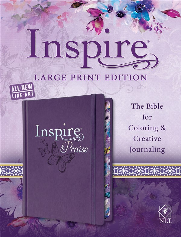 Inspire PRAISE Bible Large Print NLT (Hardcover LeatherLike, Purple)