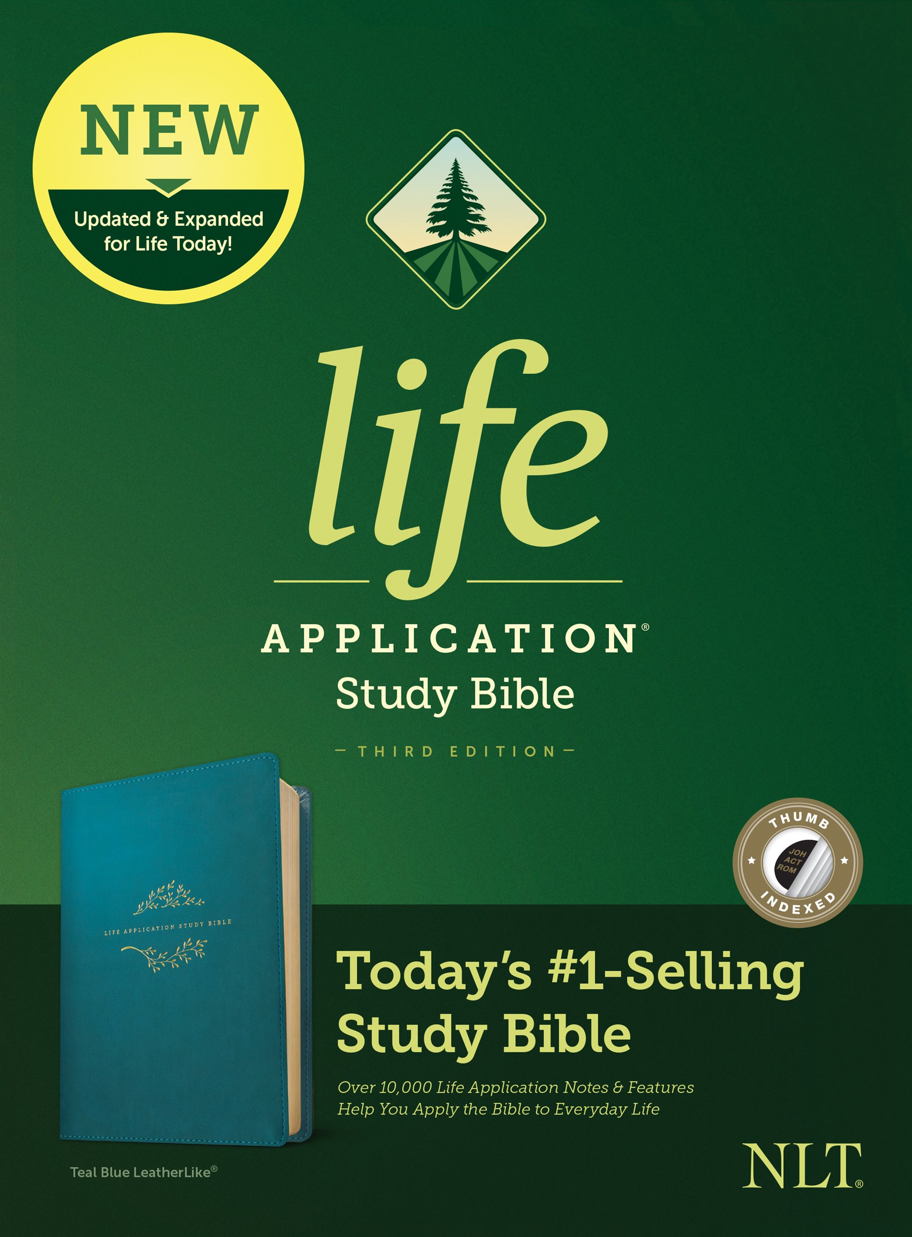NLT Life Application Study Bible, Third Edition (LeatherLike, Teal Blue, Indexed)