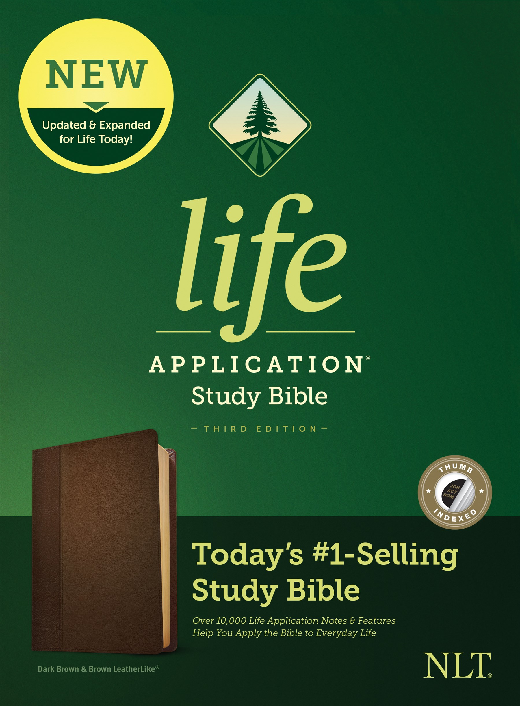 NLT Life Application Study Bible, Third Edition (LeatherLike, Dark Brown/Brown, Indexed)