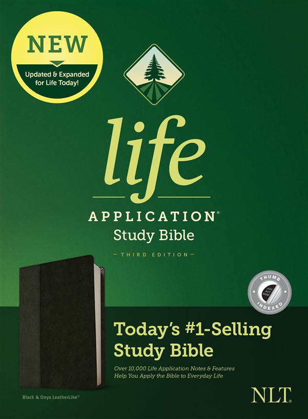 NLT Life Application Study Bible, Third Edition (LeatherLike, Black/Onyx, Indexed)