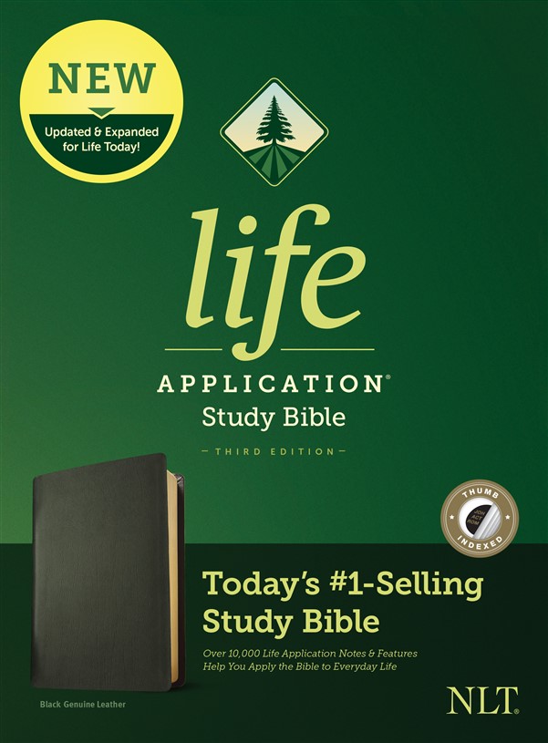 NLT Life Application Study Bible, Third Edition (Genuine Leather, Black, Indexed)