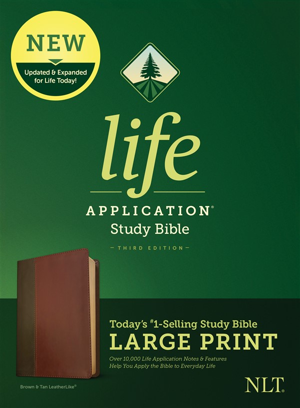 NLT Life Application Study Bible, Third Edition, Large Print (LeatherLike, Brown/Tan)