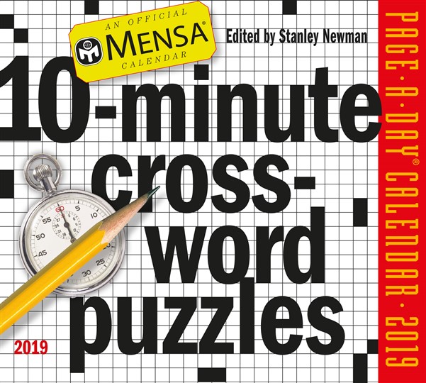Mensa 10-Minute Crossword Puzzles Page-A-Day Calendar 2019