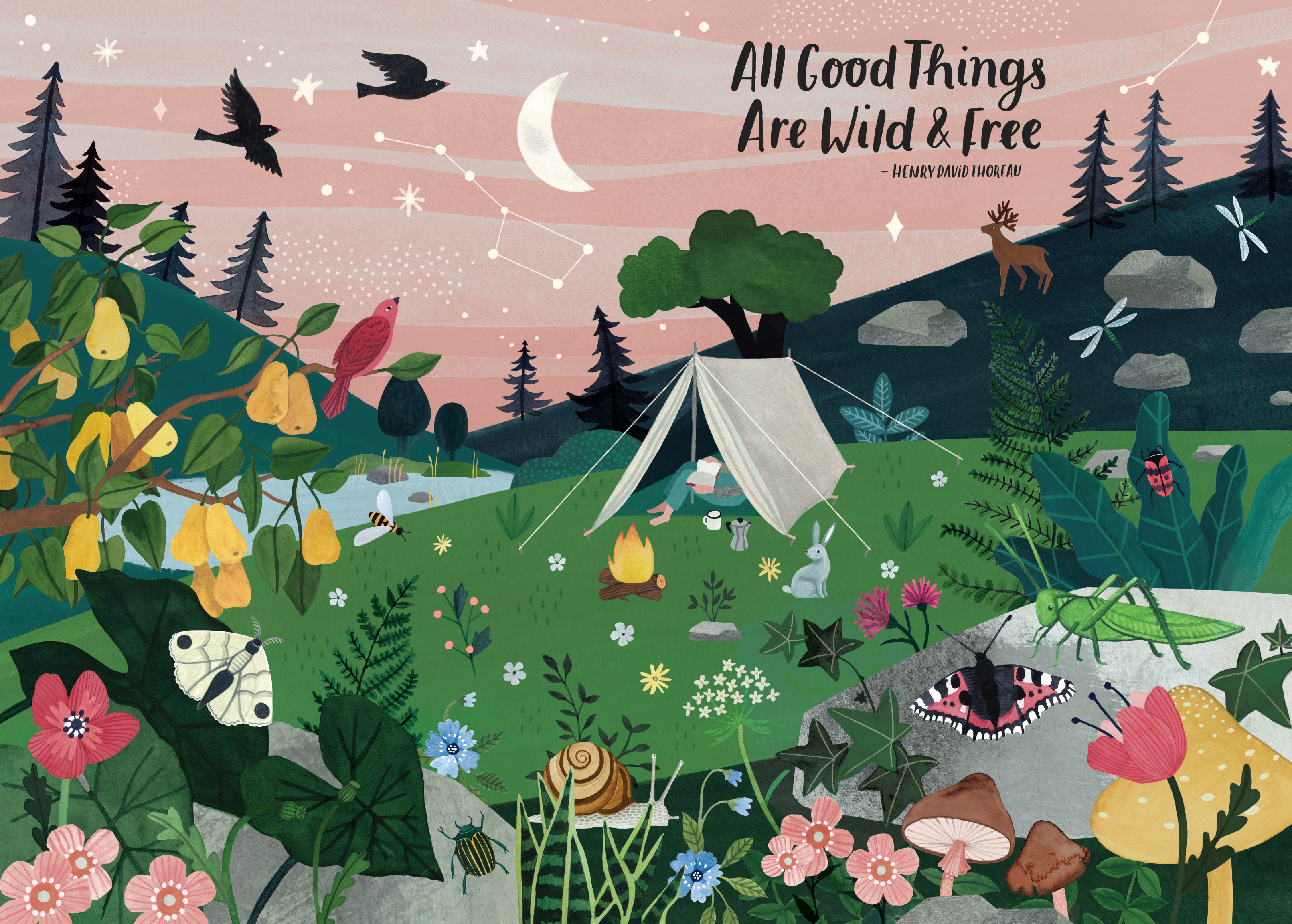 All Good Things Are Wild and Free 1,000-Piece Puzzle (Flow) Adults Families Picture Quote Mindfulness Gift