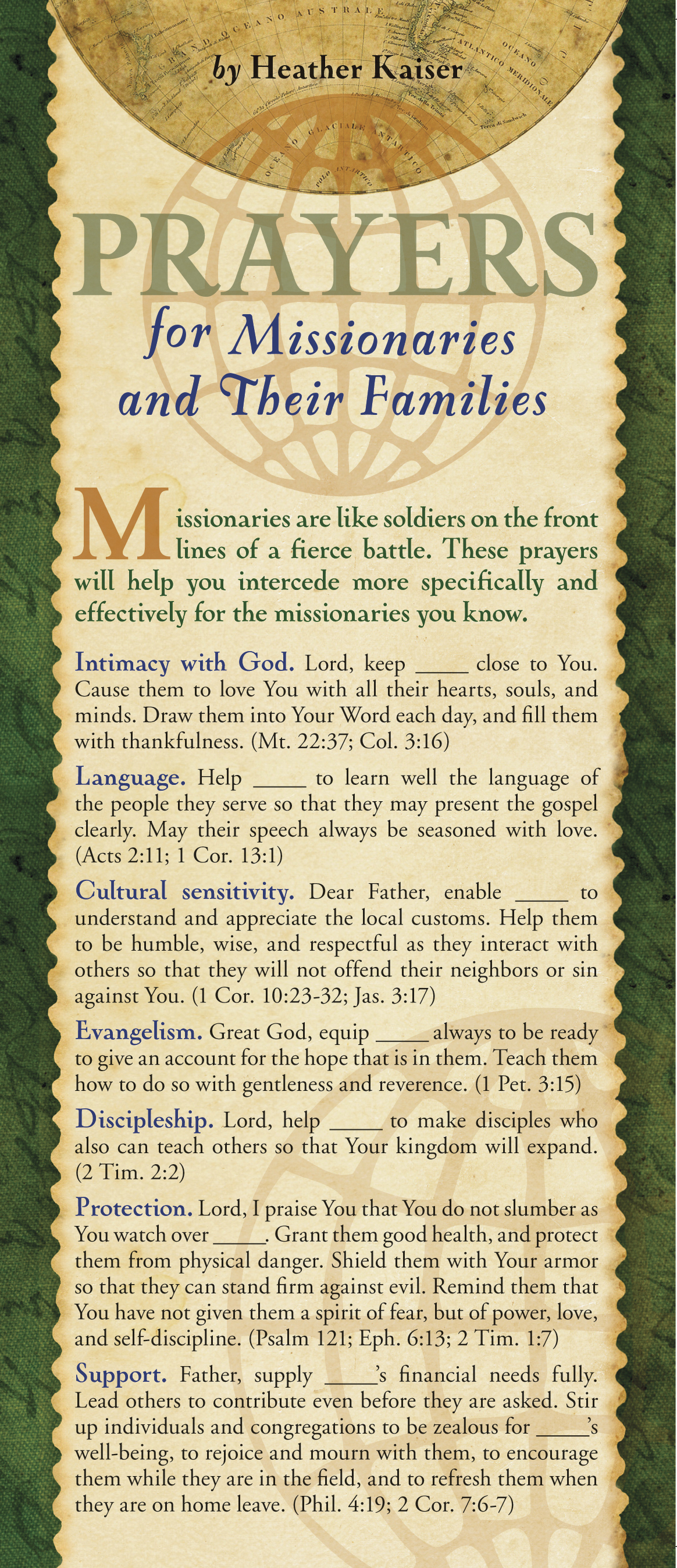 Prayers for Missionaries and Their Families 50-pack