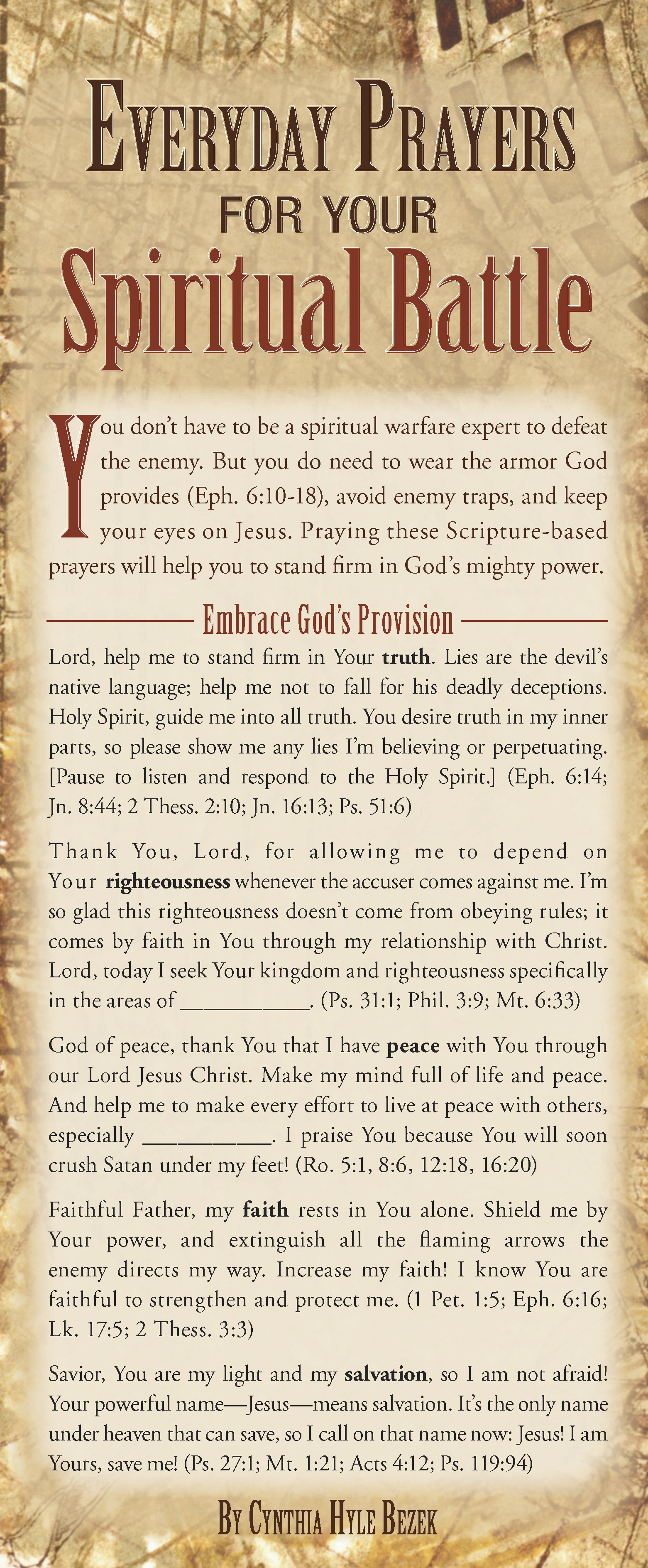 Everyday Prayers for Your Spiritual Battle 50-pack