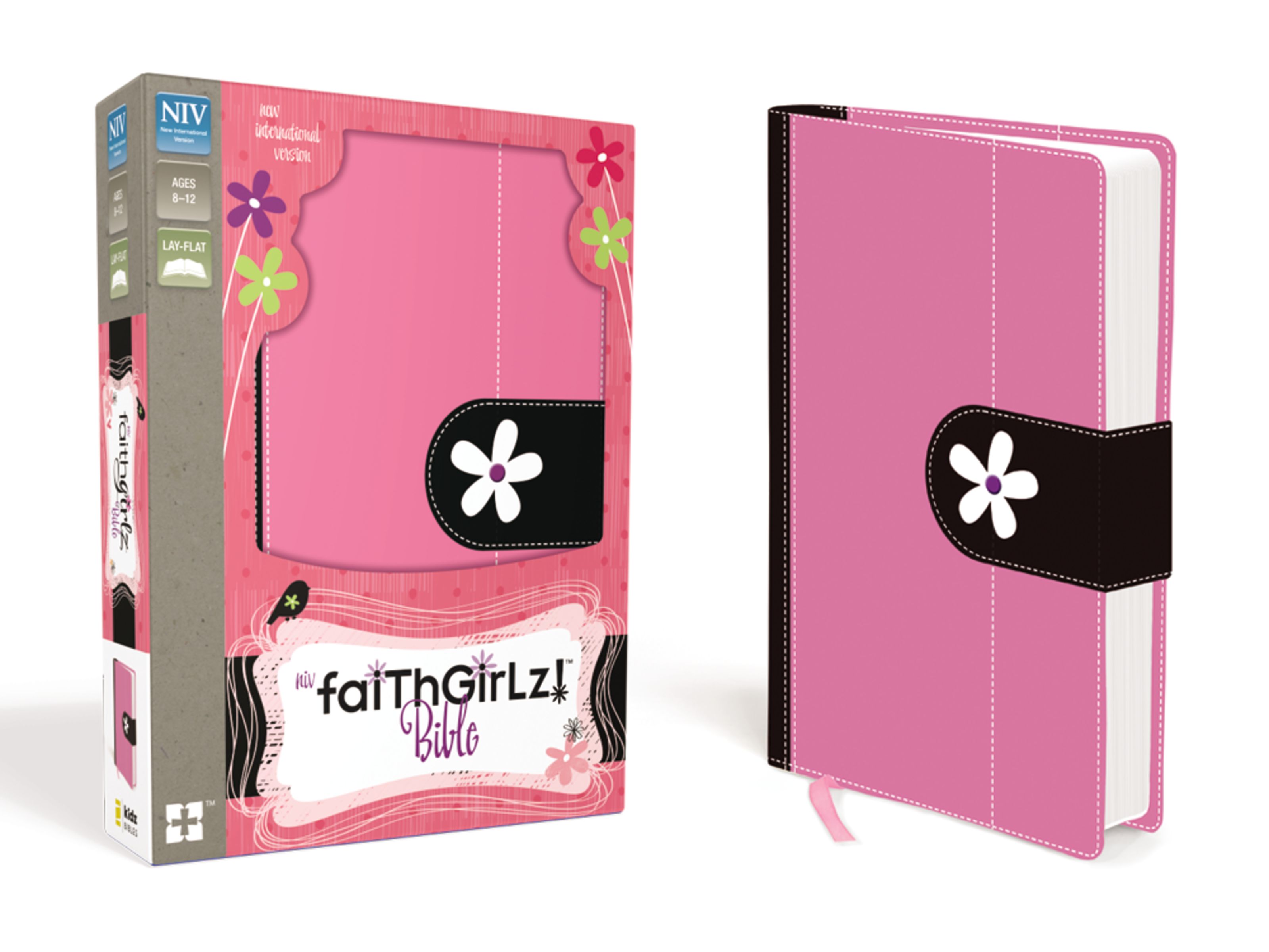 NIV, Faithgirlz! Bible: Revised Edition, Leathersoft, Pink/Black