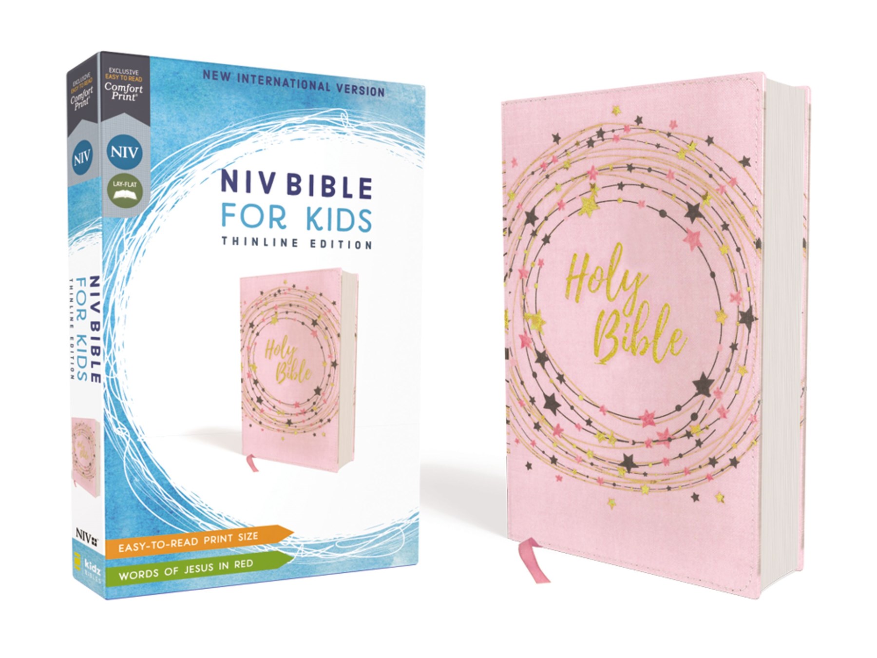 NIV, Bible for Kids, Flexcover, Pink/Gold, Red Letter, Comfort Print
