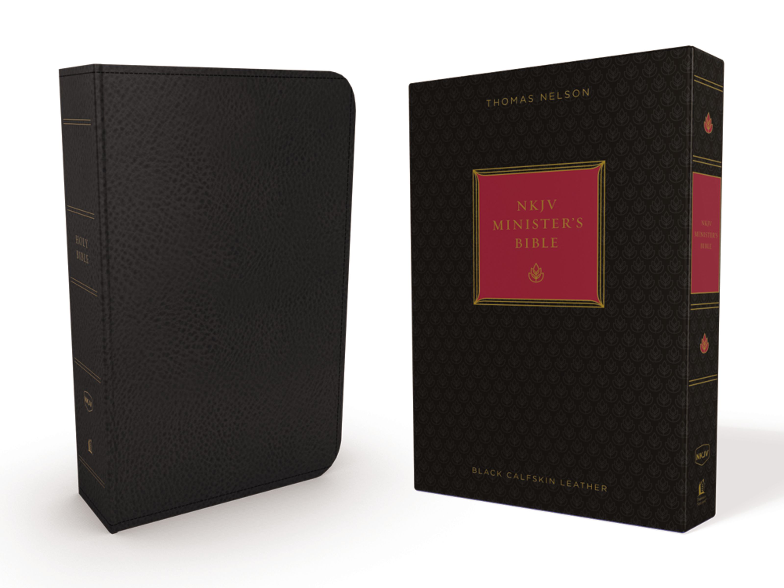 NKJV, Minister's Bible, Genuine Leather, Black, Red Letter, Comfort Print