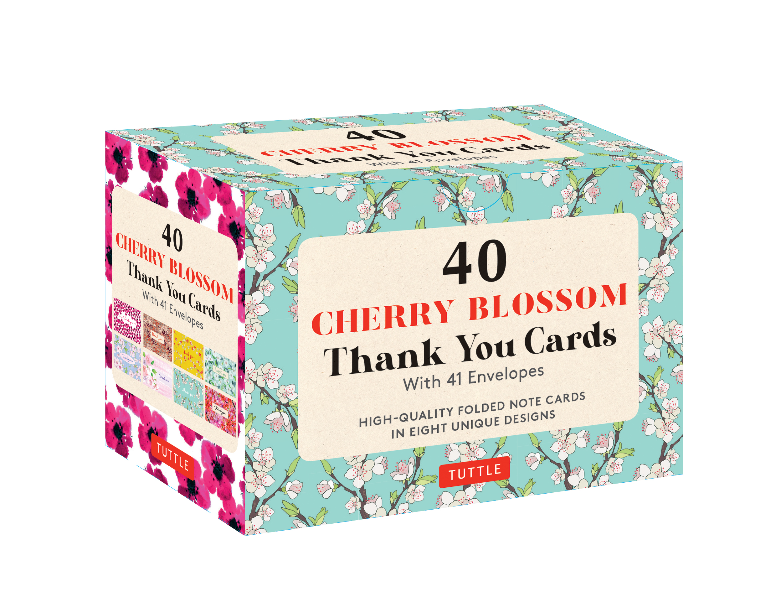 Cherry Blossoms 40 Thank You Cards with Envelopes