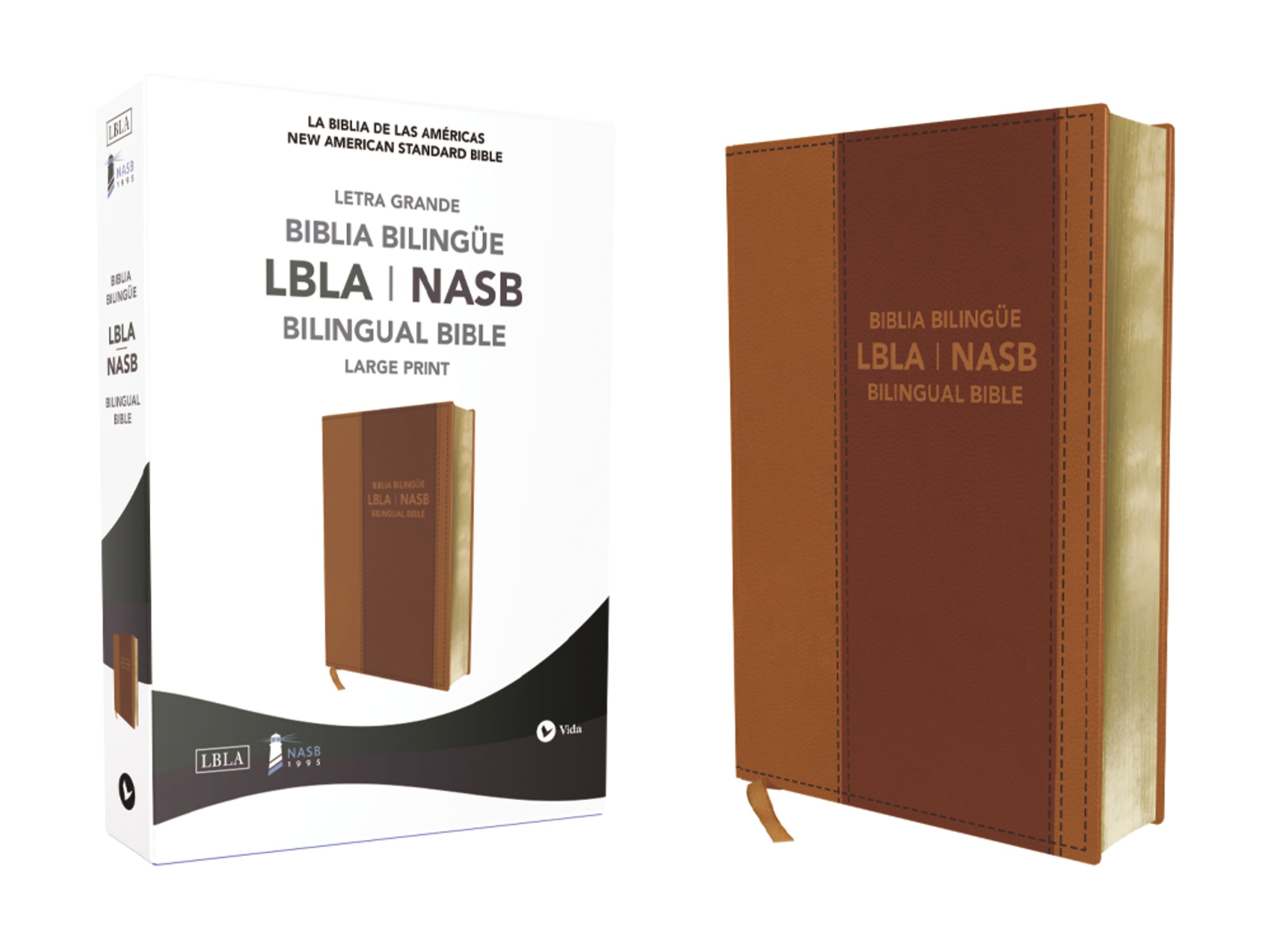 LBLA - La Biblia de las Américas / New American Standard Bible - Biblia Bilingüe, Leathersoft, Café