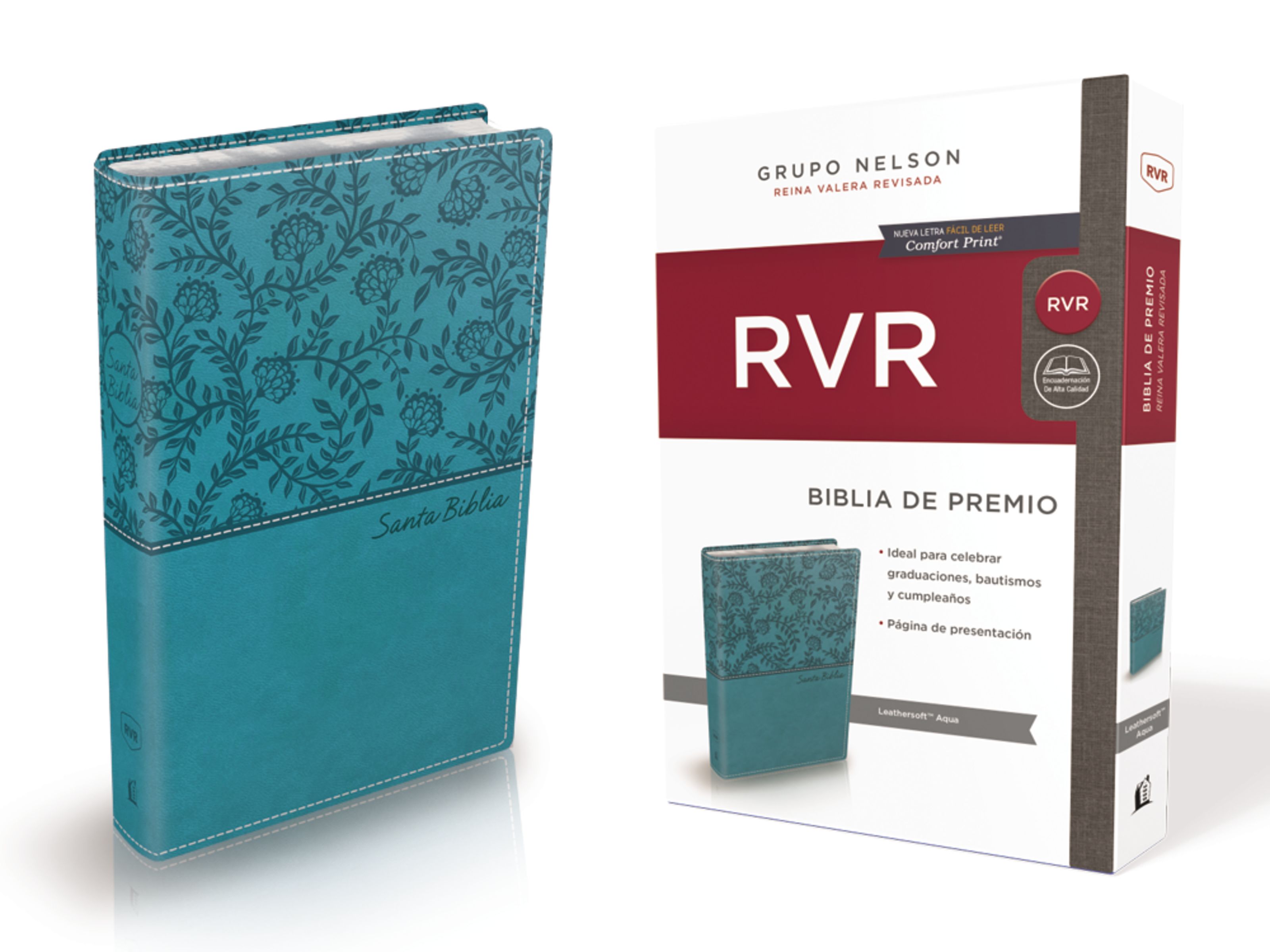 Biblia de Premio y Regalo Reina Valera Revisada, Leathersoft, Aqua