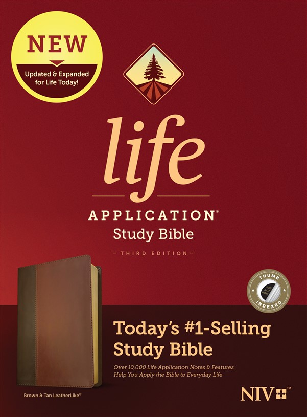 NIV Life Application Study Bible, Third Edition (LeatherLike, Brown/Mahogany, Indexed)