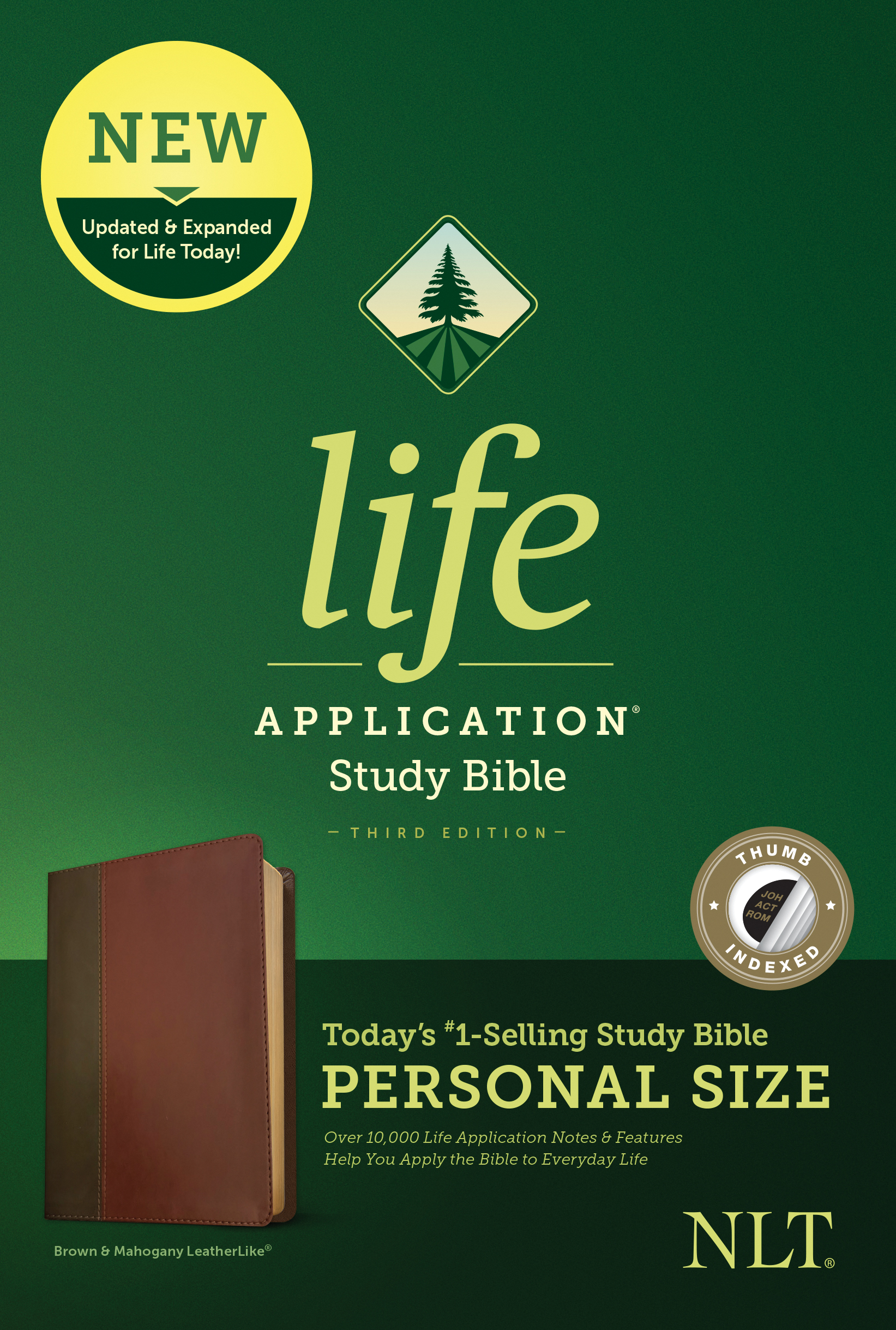 NLT Life Application Study Bible, Third Edition, Personal Size (LeatherLike, Brown/Mahogany, Indexed)