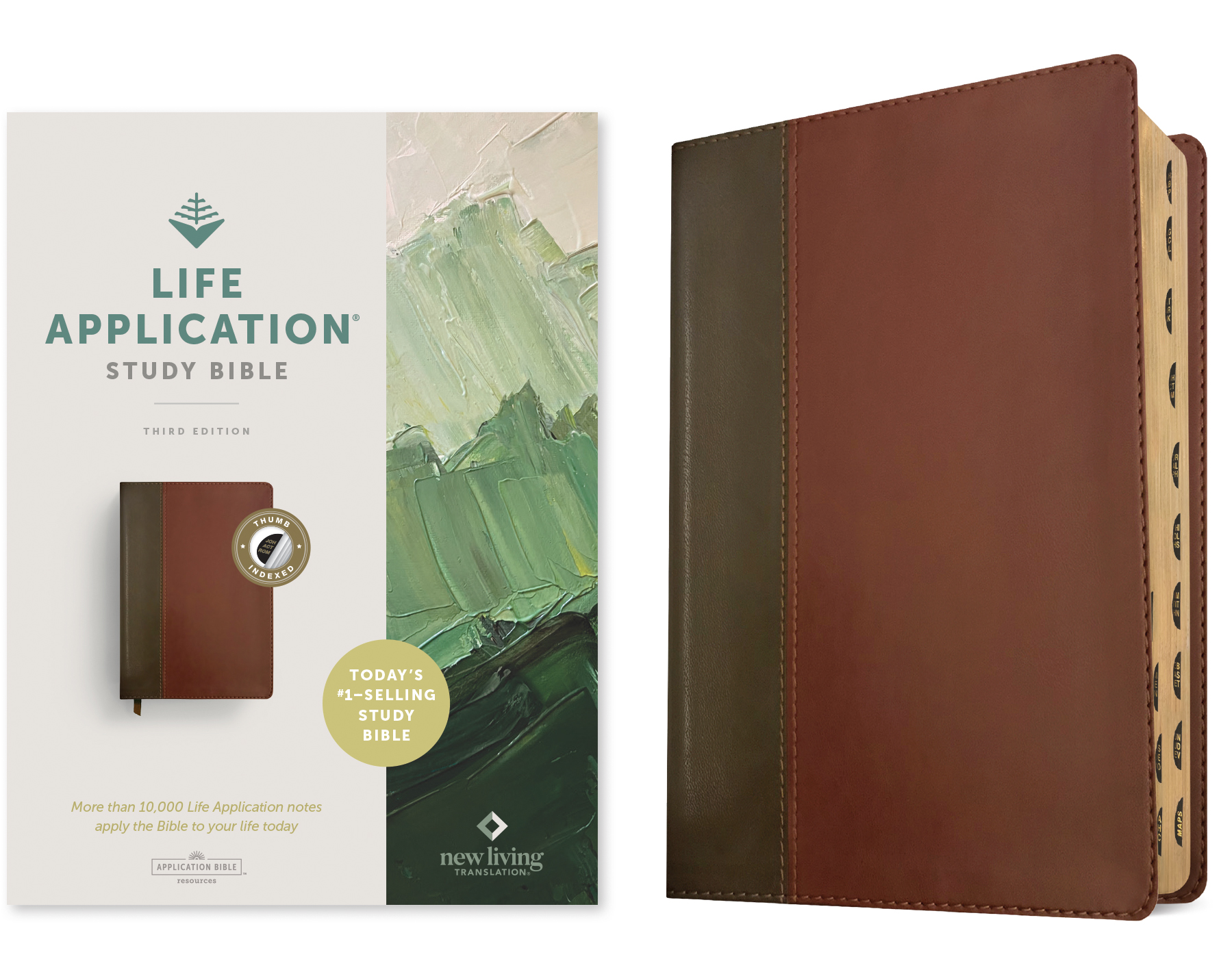 NLT Life Application Study Bible, Third Edition (Red Letter, LeatherLike, Brown/Mahogany, Indexed)